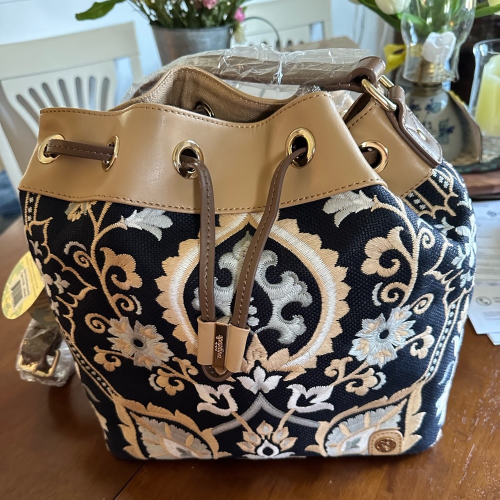 Spartina 449 linen drawstring bag